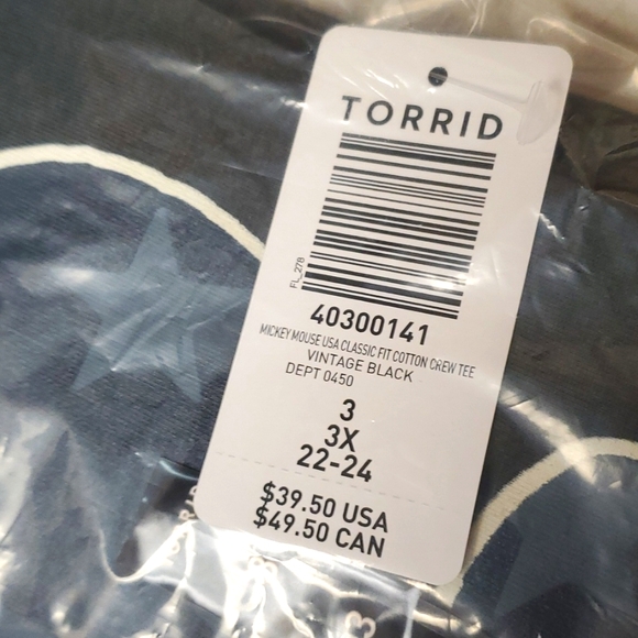 ❤️NWT VINTAGE TORRID TOP - MICKEY MOUSE TEE DISNEY AMERICANA USA PATRIOTIC 3X - Picture 6 of 8